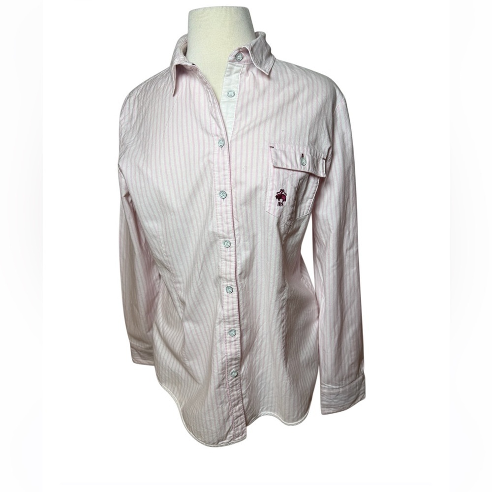 Brooks Brothers Pink and White Striped Shirt-Size 14 Like New